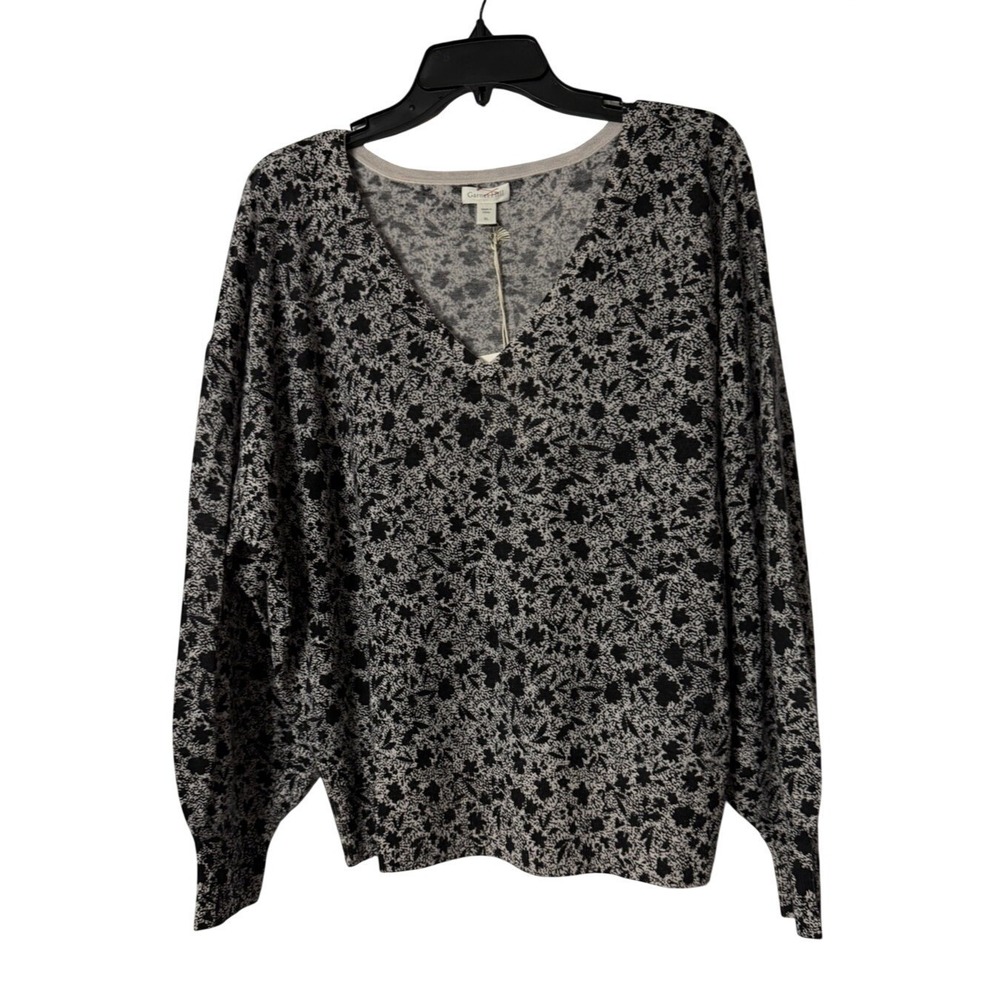 NWT Garnet Hill Womens Long Sleeve Wool Pullover V Neck Top Blouse Shirt Size XL